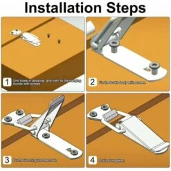 Moraillon Fermeture 8 Pcs Serrure Tension En Acier Inoxydable Serrure Caisse Verrouillage Du Levier Verrouillage Bascule Basculer La Fermeture Pour Coffret Boîte Tiroir Armoire Coffre Outils (201) Gro -Fispool Magasin 92502279 5