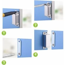 Magnétiques Meuble Aimant De Porte 10kg Puissant Acier Inoxydable Aimant De Placard Aimant Porte Placard (6 Pièces)(vis En Acier Inoxydable) -Fispool Magasin 92676905 5