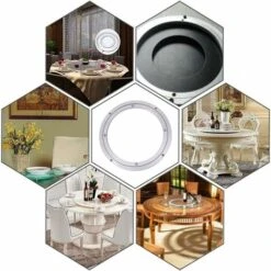 Plateau Tournant En Alliage D'aluminium, Plateau Tournant Robuste Lazy Susan, Plateau Tournant à Roulement Rotatif, Table De Salle à Manger Ronde, Plateau Pivotant Lisse, Matériel De 25,4 Cm,10 Mm D'é -Fispool Magasin 92679972 5