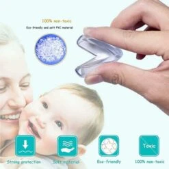 12PCS Protege Coin De Table,Coin Protection Bord Protection Bébés, Pour Coin Table Et Meuble Enfants, Protection Antichoc Pour Bébé Et Enfants, Pour Protection Bébé, Transparent -Fispool Magasin 92840597 5