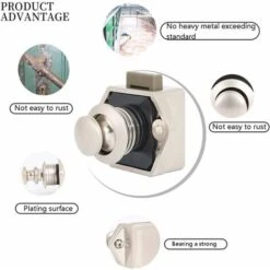 Fermeture à Bouton-poussoir Pour Meubles, 10 Pièces, Pour La Fermeture Sans Clé Des Tiroirs Et Des Portes, Bouton-poussoir En Métal Avec Loquet, Convient à Tous Les Types De Meubles à La Maison, Home -Fispool Magasin 93286584 2