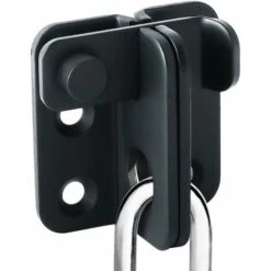 Verrou De Porte Coulissante Cadenas Moraillon Serrure De Porte Loquet De Verrouillage De Boucle Crochet Antivol, Finition Noire Mate En Acier Inoxydable（45MM）