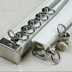 10 Pièces Rouleaux De Rail Planeur De Voie De Rideau Plastique Twin à Roulettes En Alliage D'aluminium -Fispool Magasin 93579373 5