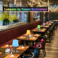 Lampe De Table Gradable RGB Lampe De Table Sans Fil Exterieur Portable Lampe Rechargeable IP44 étanche Lampe LED Pour Jardin Salon Terrasse Table à Manger Café（B-lamp） -Fispool Magasin 93903359 2