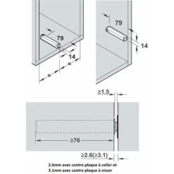 Kit Push To Open Loqueteau De Porte à Pression Aimanté Réglable Blum 956A1004 Et Adaptateur à Visser 956A1201 Avec Vis Tip-on Charnière Meuble Cuisine Butée Fermeture Piston, Plastique Gris -Fispool Magasin 93960917 2