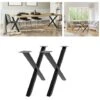 GUOYIHUA® 2 Pieds 80x72cm Support Chevalet En Forme De X Pieds De Table En Acier Salon Salle à Manger Bureau Laqué Noir -Fispool Magasin 93984124 1