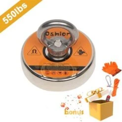 Kit De Pêche Magnétique Avec Aimant Puissant Pour Tirer 550 Lb, Corde, Gants, Colle Frein-filet Aimants De Pêche Avec Corde Pour La Chasse Au Trésor Sous-marine Et La Récupération D'objets -Fispool Magasin 94020648 2