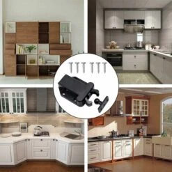 8 Pièces Loquets à Libération Tactile Loqueteau Pousse Lache Loquets De Porte Non Magnétiques Pour Placard Meubles Porte Armoire Loquet Tactile Noir -Fispool Magasin 95034090 4