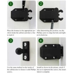 8 Pièces Loquets à Libération Tactile Loqueteau Pousse Lache Loquets De Porte Non Magnétiques Pour Placard Meubles Porte Armoire Loquet Tactile Noir -Fispool Magasin 95034090 5