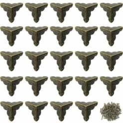 24 Pièces 25MM Coins De Protection Coin En Bronze Antique Style Vintage Coins De Protection Des Bords Pour La Boîte Bois Vintage, Boîte à Bijoux, Boîte Cadeau, Petits Accessoires