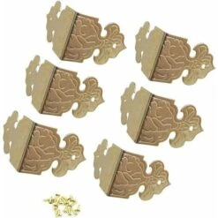 Lot De 6 équerres De Protection D'angle En Laiton Pour Bureau, Boîte à Bijoux, Cadre Photo, Accessoires Or
