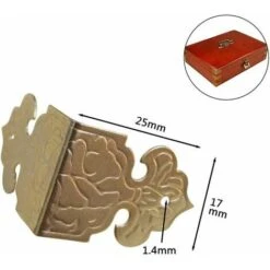 Lot De 6 équerres De Protection D'angle En Laiton Pour Bureau, Boîte à Bijoux, Cadre Photo, Accessoires Or -Fispool Magasin 95323296 3