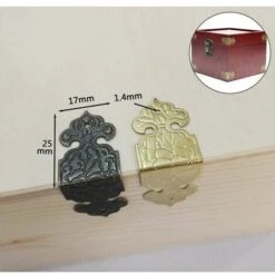 Lot De 6 équerres De Protection D'angle En Laiton Pour Bureau, Boîte à Bijoux, Cadre Photo, Accessoires Or -Fispool Magasin 95323296 4