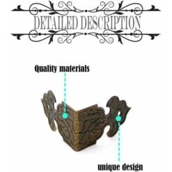24 Pièces De Meubles Antiques, Bord D'angle à Aangle Droit, Est Utilisé Pour Protéger Les Bords Des Boîtes, Des Boîtes à Bijoux Et Des Meubles Rétro, Avec Suffisamment De Clous En Bronze Fin -Fispool Magasin 95323331 4