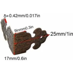 24 Pièces De Meubles Antiques, Bord D'angle à Aangle Droit, Est Utilisé Pour Protéger Les Bords Des Boîtes, Des Boîtes à Bijoux Et Des Meubles Rétro, Avec Suffisamment De Clous En Bronze Fin -Fispool Magasin 95323331 5