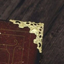 Photo Album Coin Décoratif Protecteur Couverture Vintage En Métal Livre Coin Protecteur 24 Pièces (Or) -Fispool Magasin 95323400 3