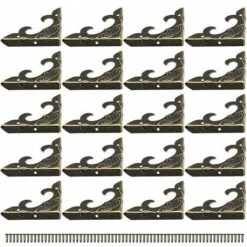 20 Pièces Protecteurs De Coin De Livre,Coin Protecteurs En Métal,Protecteurs En Métal,Rétro Coin Décoratif Protecteur De Décor Pour Bijoux,boîte En Bois,Petits Accessoires Angle Support Antique