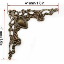 40 Pièces Protecteur De Coin En Métal Coin Décoratif, Coin Bronze Antique Antique Décoration D'angle En Métal, Peut être Utilisé Pour Les Livres, Cadres Photo, Boîtes Antiques -Fispool Magasin 95323604 4