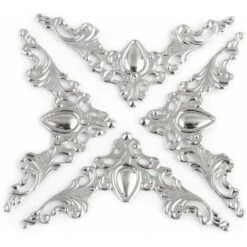 Coin De Boîte Antique, 40Pcs Protecteurs De Coin En Métal Garde Bord Pad De Couverture Décorative Pour Le Livre Scrapbooking Albums Menus(argent)