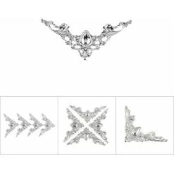 Coin De Boîte Antique, 40Pcs Protecteurs De Coin En Métal Garde Bord Pad De Couverture Décorative Pour Le Livre Scrapbooking Albums Menus(argent) -Fispool Magasin 95323630 5