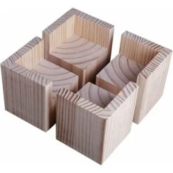 Lot De 4 élévateurs De Meubles Rehausseurs De Meubles En Bois, Lit De Bureau Riser Meubles Pieds De Levage Pieds Jusqu'à Pour Table De Bureau Lit(Size:5x5x5cm)