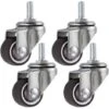 4 PCS Roue Pivotante, Roulettes Pour Meubles à Tige 25mm En M6 × 15, Roulettes Pivotantes En Caoutchouc, Pourchariots, Chariot, Lit Bébé, Meuble, Table, Capacité De Chargement 15kg Par Roue