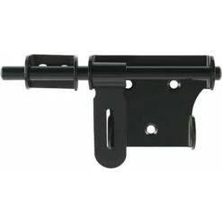 Verrou De Porte Loquet Porte Coulissante Verrou De Portail 15 Cm Avec Trou Pour Cadenas Serrure De Porte Extérieure Ou Intérieure, Acier Inoxydable Noir.