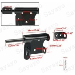 Verrou De Porte Loquet Porte Coulissante Verrou De Portail 15 Cm Avec Trou Pour Cadenas Serrure De Porte Extérieure Ou Intérieure, Acier Inoxydable Noir. -Fispool Magasin 95518228 5