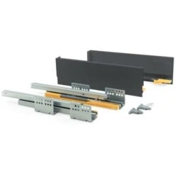 Emuca Tiroir Extérieur Concept 30 Kg Hauteur 105 Mm, 350, Gris Anthracite, Acier, 1 Ut. - Talla