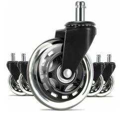 Roulettes Chaise De Bureau 5pcs, Roues Pivotantes 0x22 Mm Pour Chaises , Roulement Silencieux à 360°, Résistante à L'abrasion, Protection Contre Rayure