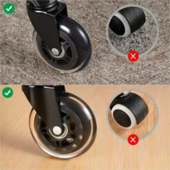 Roulettes Chaise De Bureau 5pcs, Roues Pivotantes 0x22 Mm Pour Chaises , Roulement Silencieux à 360°, Résistante à L'abrasion, Protection Contre Rayure -Fispool Magasin 95793446 3