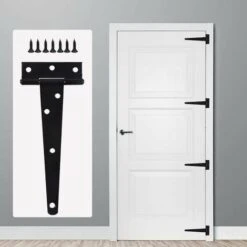 Charniere Porte Lourde 6pcs, Charniere Porte 6 Pouces, Charnière En T Noires, Charniere Plate Inox Charnières De Portes En Fer Charnières Robustes Pour Portes, Fenêtres, Abris De Jardin -Fispool Magasin 95793726 4