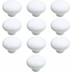 Bouton Porte 10 PCS Céramique Poignée Porte De Cuisine Armoire à Tiroirs Porte Boutons Blanc 33mm