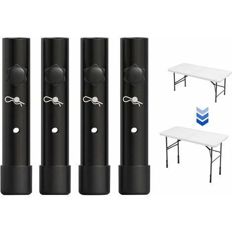 MINKUROW Lot De 4 Rallonges De Pieds De Table Pour Tables Pliantes Pour Pieds Pliés Et Droits, Rehausseurs De Pieds De Table Pliables Réglables, Pour Une Hauteur De (19,8 Cm) 3 MINKUROW Lot De 4 Rallonges De Pieds De Table Pour Tables Pliantes Pour Pieds Pliés Et Droits, Rehausseurs De Pieds De Table Pliables Réglables, Pour Une Hauteur De (19,8 Cm)