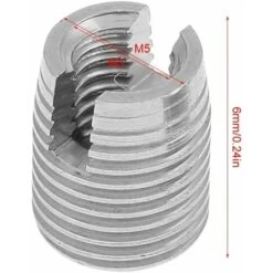 Insert Fileté Auto-Taraudeur 20pcs, Écrou D'Insertion De Filetage à Vis Fendue Auto-Taraudeuse M3 X 6mm Pour La Réparation Hélicoïdale -Fispool Magasin 95909424 3