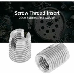 Insert Fileté Auto-Taraudeur 20pcs, Écrou D'Insertion De Filetage à Vis Fendue Auto-Taraudeuse M3 X 6mm Pour La Réparation Hélicoïdale -Fispool Magasin 95909424 5