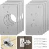 Plaque De Réparation De Charnière D'armoire Avec Trou, 8 Pièces Supports De Réparation Plaques Installation Facile Avec 48 Vis, Kit De Réparation De Charnière Pour Bois, Meubles, Étagères,GU.B/bon,Dol -Fispool Magasin 95952324 1