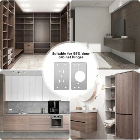 Plaque De Réparation De Charnière D'armoire Avec Trou, 8 Pièces Supports De Réparation Plaques Installation Facile Avec 48 Vis, Kit De Réparation De Charnière Pour Bois, Meubles, Étagères,GU.B/bon,Dol 7 Plaque De Réparation De Charnière D'armoire Avec Trou, 8 Pièces Supports De Réparation Plaques Installation Facile Avec 48 Vis, Kit De Réparation De Charnière Pour Bois, Meubles, Étagères,GU.B/bon,Dol – Image 5