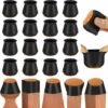 35-40mm Protecteurs De Sol En Silicone Avec Feutre, 24 Embouts Pour Pieds De Chaise En Caoutchouc, Élastique Protection Pied De Chaise Et Table Noir, Couvre-jambes De Meuble, Patins En Feutre H133