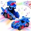Discount Transforming Dinosaur Car Toys Avec LED Light Music Automatic Deformation Dino Race Car Toys For Kids Boy Girls Toddlers 3 Year Old And Up Birthday Holiday Toy Gifts -Fispool Magasin 96098756 1