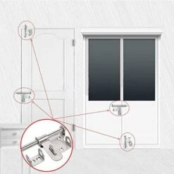 Verrou De Meuble　Verrou De Porte à Boulon Coulissant, Verrou En Acier Inoxydable Verrou De Verrouillage De La Porte, Boulon Avec Trou Pour Cadenas, Fermoir De Sécurité à Attache De La Tête -Fispool Magasin 96338176 4