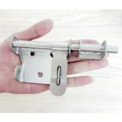Verrou De Meuble　Verrou De Porte à Boulon Coulissant, Verrou En Acier Inoxydable Verrou De Verrouillage De La Porte, Boulon Avec Trou Pour Cadenas, Fermoir De Sécurité à Attache De La Tête -Fispool Magasin 96338176 5