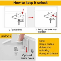 12 PCS Bébé Sécurité Verrouillage De Cabinet Enfant, Bébé Sécurité Loquets Placard Serrures Verrous Invisibles Aucun Outil Ou Forage Requis Pour Porte Tiroir Armoire Frigo Tiroirs Placards -Fispool Magasin 96338960 5