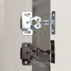 Loqueteau Pour Meuble　Lot De 12 Loqueteau D'Armoire à Double Rouleaux Fermetures Loquets Pour Portes Laiton Poli Fermoire Pour Portes Ferme-Portes Pour Portes Placards Tiroirs Armoire - Bronzé -Fispool Magasin 96339942 3