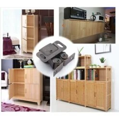 Loqueteau Pour Meuble　Lot De 12 Loqueteau D'Armoire à Double Rouleaux Fermetures Loquets Pour Portes Laiton Poli Fermoire Pour Portes Ferme-Portes Pour Portes Placards Tiroirs Armoire - Bronzé -Fispool Magasin 96339942 5