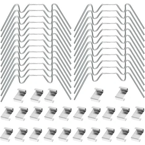 Clips De Verre De Serre 50pcs, Clips De Fixation De Vitre De Verre De Serre En Acier Inoxydable 3 Clips De Verre De Serre 50pcs, Clips De Fixation De Vitre De Verre De Serre En Acier Inoxydable