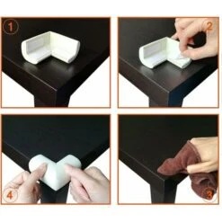 [Lot De 8] Protection Coin De Table, Mousse Souple Protection Angle Sécurité Bébé Angle Droit Anti-Chocs Protege De Coins Avec Résistant Adhésifs Pour Tables Et Tout Meubles Pointus -Fispool Magasin 97199346 3