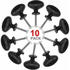 10PCS Noir Tiroir De Porte Poignée, 30mm Bouton De Meubles, Unique Trou Rond Boutons De Tiroir, Boutons De Porte, Poignées De Meuble Pour Placard Armoire Cuisine, Chambre D'enfant