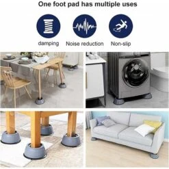 4 Pièces Patins Anti-vibrations Caoutchouc Antidérapant, Tampons À Pied Machine À Laver Anti Vibration Tampon, Pieds De Machine à Laver,universel Pour Lave-linge Et Sèche-linge. (pieds De Machine à L -Fispool Magasin 97245044 3