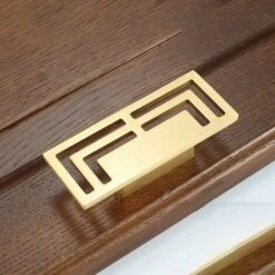 Poignées De Tiroir, Poignées De Placard élégantes En Cuivre Doré, Motifs Chinois Modernes, à Double Trou, Poignée(2pcs) 10 Poignées De Tiroir, Poignées De Placard élégantes En Cuivre Doré, Motifs Chinois Modernes, à Double Trou, Poignée(2pcs) -Fispool Magasin 97447864 4